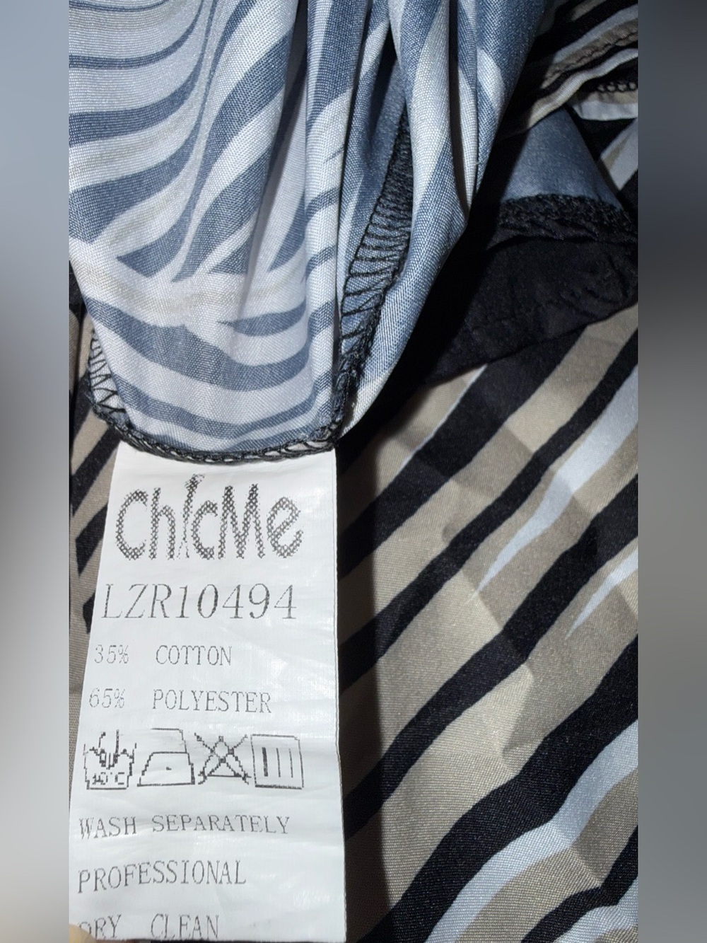 ChicMe Tropical Palm Print Cutout Wide Leg Jumpsuit Black Beige Size L - Picture 12 of 12
